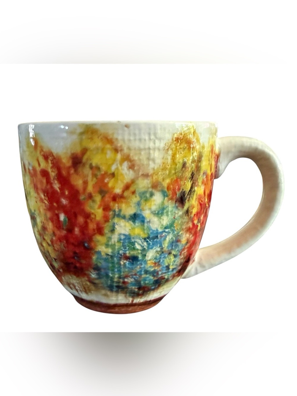 The Pier 1 Ironstone 20oz Coffee Mug, Ironstone, Trees Impressionist design